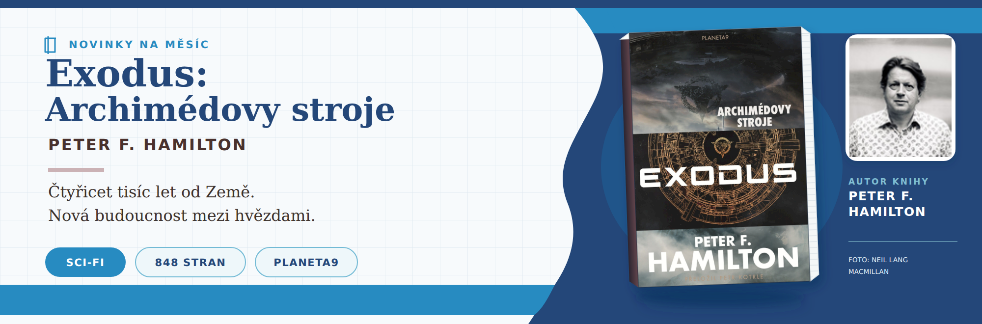 Knižní novinka Exodus: Archimédovy stroje — Peter F. Hamilton
